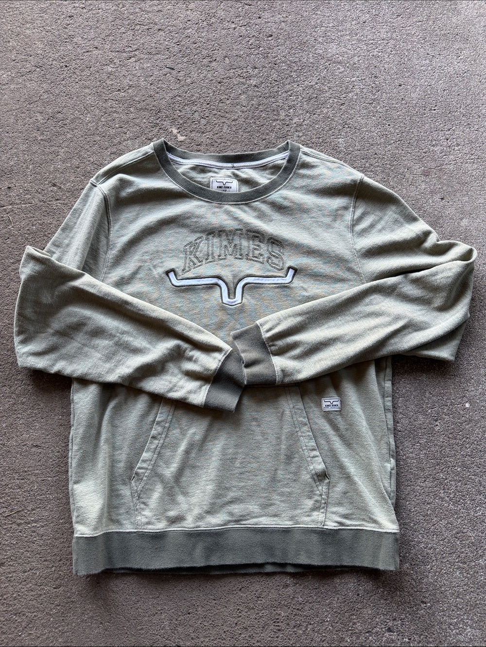 Kimes Ranch Men's Sage Green Pullover Sweatshirt  Size L